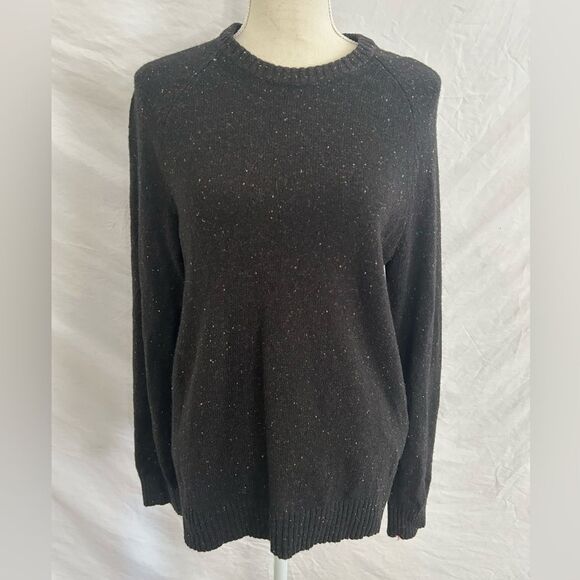 Levi Classic Crewneck 100% Wool Black Sweater Mens Medium - Picture 1 of 7